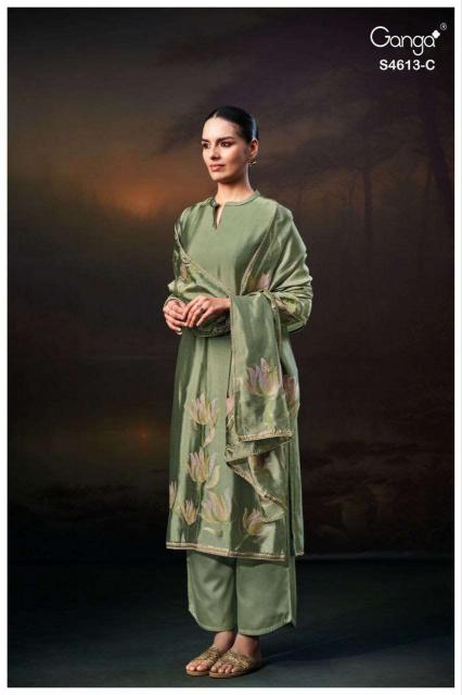 Ganga kezra 4613 wholesale heavy unstitched dress material